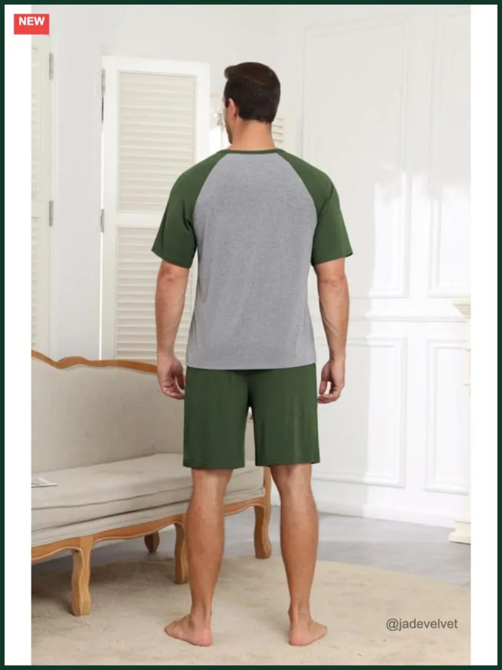 Men's Bamboo Viscose Short Sleeve Pajama Set Sleepwear